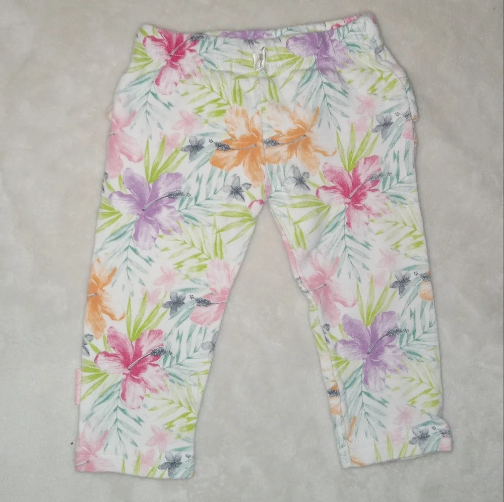 5 for $10 Blue Banana Floral Print Ruffle Bottom Pants size 6M